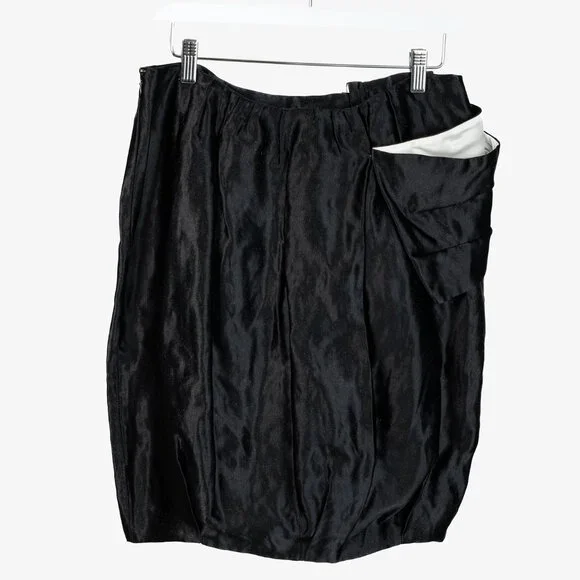 Prada 2009 Black Large Satin Bow Skirt - Picture 6 of 12